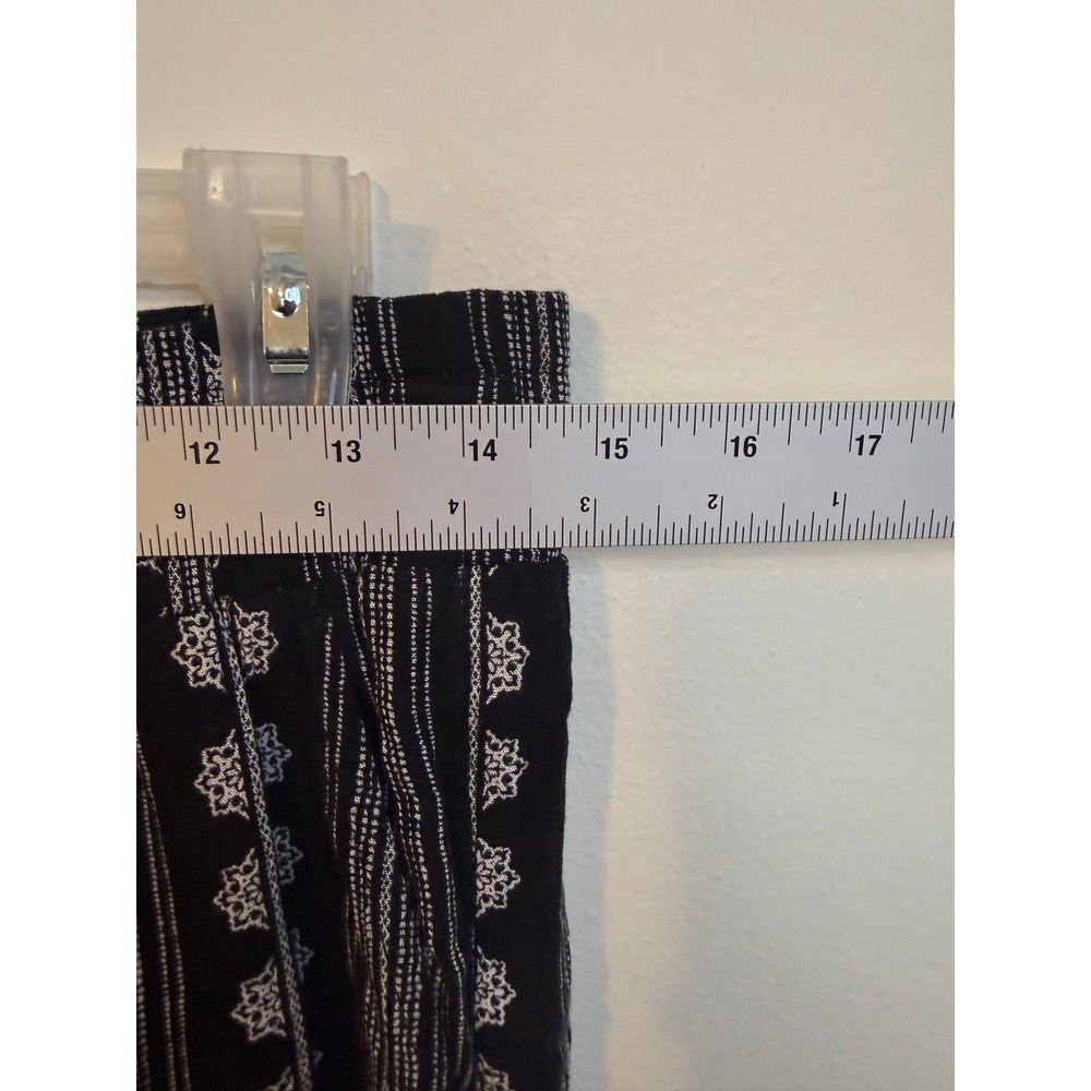 Three Dots Wide Leg Pants Women Small Black Excellent Boho Striped Geometric - Picture 3 of 5